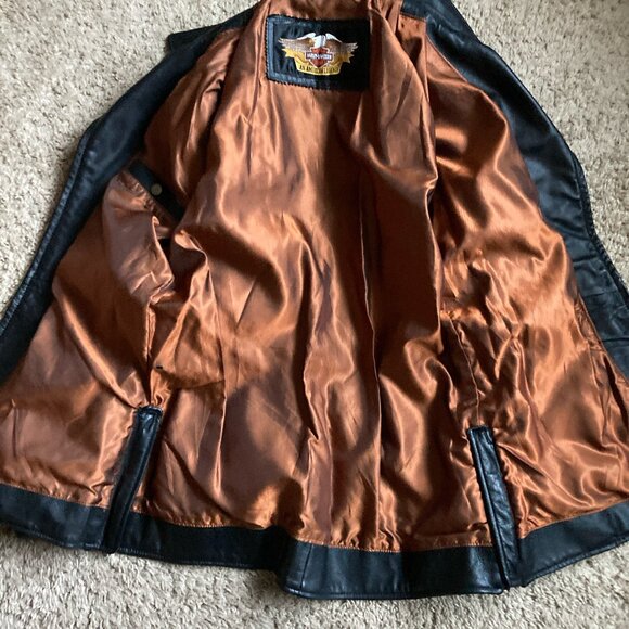 Vintage Authentic Harley Davidson Leather Biker Moto Jacket Fall Riding Size M - Picture 9 of 16